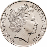 Australia 20 Cents Wedding of Prince William and Catherine Middleton 2011 KM# 1566 ELIZABETH II AUSTRALIA 2011 IRB coin obverse Australia 20 Cents Wedding of Prince William and Catherine Middleton 2011 KM# 1566 ELIZABETH II AUSTRALIA 2011 IRB coin obverse