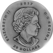 Canada 20 Dollars Ancient Canada - Ornithomimus 2017 ELIZABETH II 2017 D ∙ G ∙ REGINA 20 DOLLARS coin obverse
