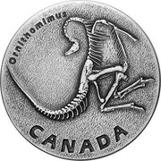Canada 20 Dollars Ancient Canada - Ornithomimus 2017 ORNITHOMIMUS CANADA coin reverse