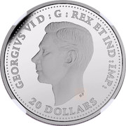 Canada 20 Dollars Second World War Battlefront Series - Battle of Dieppe 2017 Proof GEORGIVS VI D G REGINA REX ET IND IMP 20 DOLLARS coin obverse Canada 20 Dollars Second World War Battlefront Series - Battle of Dieppe 2017 Proof GEORGIVS VI D G REGINA REX ET IND IMP 20 DOLLARS coin obverse