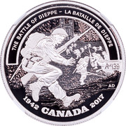 Canada 20 Dollars Second World War Battlefront Series - Battle of Dieppe 2017 Proof THE BATTLE OF DIEPPE - LA BATAILLE DE DIEPPE 1942 CANADA 2017 AD ALC 139 coin reverse Canada 20 Dollars Second World War Battlefront Series - Battle of Dieppe 2017 Proof THE BATTLE OF DIEPPE - LA BATAILLE DE DIEPPE 1942 CANADA 2017 AD ALC 139 coin reverse