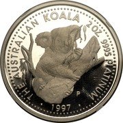 Australia 200 Dollars Koala 1997 THE AUSTRALIAN KOALA 2 OZ. 9995 PLATINUM 1997 P coin reverse Australia 200 Dollars Koala 1997 THE AUSTRALIAN KOALA 2 OZ. 9995 PLATINUM 1997 P coin reverse