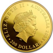 Australia 200 Dollars Koalas on a Tree Branch 2008 KM# 1876 ELIZABETH II AUSTRALIA 2008 200 DOLLARS IRB coin obverse Australia 200 Dollars Koalas on a Tree Branch 2008 KM# 1876 ELIZABETH II AUSTRALIA 2008 200 DOLLARS IRB coin obverse