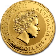 Australia 200 Dollars Lunar Dragon 2000 KM# 667 ELIZABETH II AUSTRALIA 200 DOLLARS IRB coin obverse Australia 200 Dollars Lunar Dragon 2000 KM# 667 ELIZABETH II AUSTRALIA 200 DOLLARS IRB coin obverse