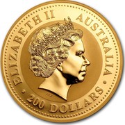 Australia 200 Dollars Lunar Horse 2002 KM# 1336 ELIZABETH II AUSTRALIA 200 DOLLARS IRB coin obverse Australia 200 Dollars Lunar Horse 2002 KM# 1336 ELIZABETH II AUSTRALIA 200 DOLLARS IRB coin obverse