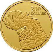 Australia 200 Dollars Red Tailed Cockatoo 2006 Proof KM# 2006 200 DOLLARS coin reverse Australia 200 Dollars Red Tailed Cockatoo 2006 Proof KM# 2006 200 DOLLARS coin reverse