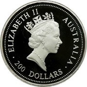 Australia 200 Dollars The Australian Koala 1994 KM# 254 ELIZABETH II AUSTRALIA 200 DOLLARS RDM coin obverse Australia 200 Dollars The Australian Koala 1994 KM# 254 ELIZABETH II AUSTRALIA 200 DOLLARS RDM coin obverse