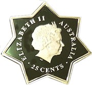 Australia 25 Cents Parliament House 2001 KM# 599 ELIZABETH II AUSTRALIA 25 CENTS IRB coin obverse Australia 25 Cents Parliament House 2001 KM# 599 ELIZABETH II AUSTRALIA 25 CENTS IRB coin obverse
