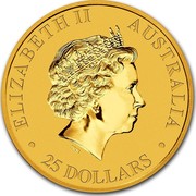 Australia 25 Dollars Australian Kangaroo 2014 KM# 2124 ELIZABETH II AUSTRALIA 25 DOLLARS IRB coin obverse Australia 25 Dollars Australian Kangaroo 2014 KM# 2124 ELIZABETH II AUSTRALIA 25 DOLLARS IRB coin obverse