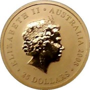 Australia 25 Dollars Kangaroo bounding in grassland 2008 P KM# 1773 ELIZABETH II AUSTRALIA 2008 25 DOLLARS coin obverse Australia 25 Dollars Kangaroo bounding in grassland 2008 P KM# 1773 ELIZABETH II AUSTRALIA 2008 25 DOLLARS coin obverse