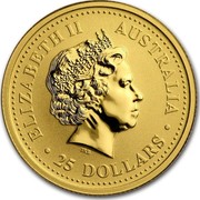 Australia 25 Dollars Lunar Dog 2006 KM# 1892 ELIZABETH II AUSTRALIA 25 DOLLARS IRB coin obverse Australia 25 Dollars Lunar Dog 2006 KM# 1892 ELIZABETH II AUSTRALIA 25 DOLLARS IRB coin obverse