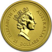 Australia 25 Dollars Lunar Ox 1997 KM# 336 ELIZABETH II AUSTRALIA 25 DOLLARS RDM coin obverse
