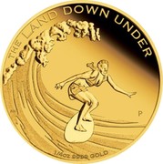 Australia 25 Dollars The Land Down Under - Surfing 2013 KM# 2052 THE LAND DOWN UNDER 1/4 OZ 9999 GOLD P AH coin reverse Australia 25 Dollars The Land Down Under - Surfing 2013 KM# 2052 THE LAND DOWN UNDER 1/4 OZ 9999 GOLD P AH coin reverse