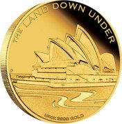 Australia 25 Dollars The Land Down Under - Sydney Opera House 2013 KM# 1919 THE LAND DOWN UNDER 1/4 OZ 9999 GOLD P NM coin reverse Australia 25 Dollars The Land Down Under - Sydney Opera House 2013 KM# 1919 THE LAND DOWN UNDER 1/4 OZ 9999 GOLD P NM coin reverse