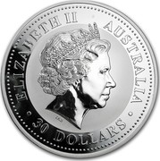 Australia 30 Dollars (Lunar Dragon) KM# 525.1 ELIZABETH II AUSTRALIA 30 DOLLARS IRB coin obverse Australia 30 Dollars (Lunar Dragon) KM# 525.1 ELIZABETH II AUSTRALIA 30 DOLLARS IRB coin obverse