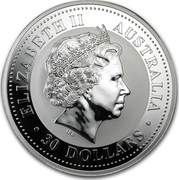 Australia 30 Dollars Lunar Dragon (Colorized) 2000 KM# 525.2 ELIZABETH II AUSTRALIA 30 DOLLARS IRB coin obverse Australia 30 Dollars Lunar Dragon (Colorized) 2000 KM# 525.2 ELIZABETH II AUSTRALIA 30 DOLLARS IRB coin obverse