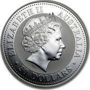 Australia 30 Dollars Lunar Monkey 2004 KM# 677.1 ELIZABETH II AUSTRALIA 30 DOLLARS IRB coin obverse Australia 30 Dollars Lunar Monkey 2004 KM# 677.1 ELIZABETH II AUSTRALIA 30 DOLLARS IRB coin obverse