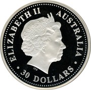 Australia 30 Dollars Lunar Pig 2007 KM# 1897 ELIZABETH II AUSTRALIA 30 DOLLARS IRB coin obverse Australia 30 Dollars Lunar Pig 2007 KM# 1897 ELIZABETH II AUSTRALIA 30 DOLLARS IRB coin obverse