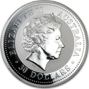 Australia 30 Dollars Lunar Rabbit 1999 KM# 505 ELIZABETH II AUSTRALIA 30 DOLLARS IRB coin obverse Australia 30 Dollars Lunar Rabbit 1999 KM# 505 ELIZABETH II AUSTRALIA 30 DOLLARS IRB coin obverse