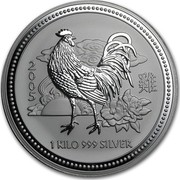 Australia 30 Dollars Lunar Rooster 2005 KM# 697a 2005 1 KILO 999 SILVER coin reverse Australia 30 Dollars Lunar Rooster 2005 KM# 697a 2005 1 KILO 999 SILVER coin reverse