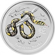 Australia 30 Dollars Year of the Snake (Colorized) 2013 KM# 1834a YEAR OF THE SNAKE P coin reverse Australia 30 Dollars Year of the Snake (Colorized) 2013 KM# 1834a YEAR OF THE SNAKE P coin reverse