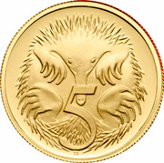 Australia 5 Cents Echidna 2005 B Proof KM# 401a 5 SD coin reverse Australia 5 Cents Echidna 2005 B Proof KM# 401a 5 SD coin reverse