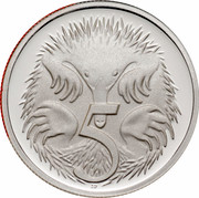 Australia 5 Cents Echidna 2006 KM# 64a 5 SD coin reverse Australia 5 Cents Echidna 2006 KM# 64a 5 SD coin reverse