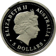 Australia 5 Dollars Koala 2003 P Proof KM# 1869 ELIZABETH II AUSTRALIA 5 DOLLARS coin obverse Australia 5 Dollars Koala 2003 P Proof KM# 1869 ELIZABETH II AUSTRALIA 5 DOLLARS coin obverse