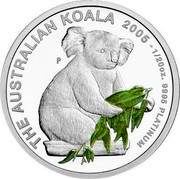 Australia 5 Dollars Koala 2005 P Proof KM# 1871 THE AUSTRALIAN KOALA 2005 - 1/20 OZ. 9995 PLATINUM coin reverse Australia 5 Dollars Koala 2005 P Proof KM# 1871 THE AUSTRALIAN KOALA 2005 - 1/20 OZ. 9995 PLATINUM coin reverse
