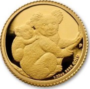 Australia 5 Dollars Koalas on a tree branch 2008 KM# 1872 1/25 OZ 9999 GOLD P SB coin reverse Australia 5 Dollars Koalas on a tree branch 2008 KM# 1872 1/25 OZ 9999 GOLD P SB coin reverse