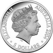 Australia 5 Dollars Sydney to Athens 2004 2004 KM# 727 ELIZABETH II AUSTRALIA 2004 5 DOLLARS IRB coin obverse Australia 5 Dollars Sydney to Athens 2004 2004 KM# 727 ELIZABETH II AUSTRALIA 2004 5 DOLLARS IRB coin obverse
