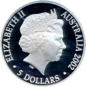 Australia 5 Dollars Year of the Outback 2002 KM# 662 ELIZABETH II AUSTRALIA 2002 5 DOLLARS IRB coin obverse Australia 5 Dollars Year of the Outback 2002 KM# 662 ELIZABETH II AUSTRALIA 2002 5 DOLLARS IRB coin obverse