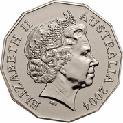 Australia 50 Cents (Animals Student Design) KM# 694 ELIZABETH II AUSTRALIA 2004 IRB coin obverse Australia 50 Cents (Animals Student Design) KM# 694 ELIZABETH II AUSTRALIA 2004 IRB coin obverse