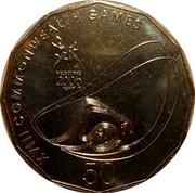 Australia 50 Cents Aquatics 2006 KM# 781 XVIII COMMONWEALTH GAMES 50 MELBOURNE 2006 coin reverse Australia 50 Cents Aquatics 2006 KM# 781 XVIII COMMONWEALTH GAMES 50 MELBOURNE 2006 coin reverse