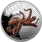 Australia 50 Cents Australian Sea Life - Octopus 2012 KM# 1712 AUSTRALIAN SEA LIFE II THE REEF OCTOPUS P WR coin reverse