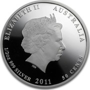Australia 50 Cents Australian Sea Life - Starfish 2011 KM# 1577 ELIZABETH II AUSTRALIA 1/2 OZ 999 SILVER 2011 50 CENTS IRB coin obverse Australia 50 Cents Australian Sea Life - Starfish 2011 KM# 1577 ELIZABETH II AUSTRALIA 1/2 OZ 999 SILVER 2011 50 CENTS IRB coin obverse