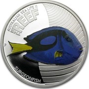 Australia 50 Cents Australian Sea Life - Surgeonfish 2012 KM# 1578 AUSTRALIAN SEA LIFE II THE REEF SURGEONFISH P WR coin reverse