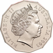 Australia 50 Cents Australian Volunteers 2003 B KM# 689 ELIZABETH II AUSTRALIA 2003 IRB coin obverse Australia 50 Cents Australian Volunteers 2003 B KM# 689 ELIZABETH II AUSTRALIA 2003 IRB coin obverse