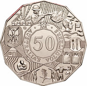 Australia 50 Cents Australian Volunteers 2003 B KM# 689 AUSTRALIA'S VOLUNTEERS 50 coin reverse Australia 50 Cents Australian Volunteers 2003 B KM# 689 AUSTRALIA'S VOLUNTEERS 50 coin reverse