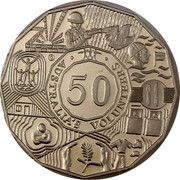 Australia 50 Cents Australia's Volunteers 2003 B Proof KM# 689a AUSTRALIA'S VOLUNTEERS 50 coin reverse Australia 50 Cents Australia's Volunteers 2003 B Proof KM# 689a AUSTRALIA'S VOLUNTEERS 50 coin reverse