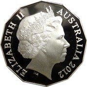 Australia 50 Cents Coat of Arms (Gilded) 2012 KM# 404c ELIZABETH II AUSTRALIA 2012 IRB coin obverse