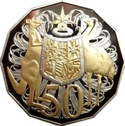 Australia 50 Cents Coat of Arms (Gilded) 2012 KM# 404c 50 SD coin reverse