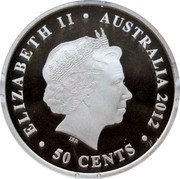 Australia 50 Cents London Olympic Team 2012 P Proof KM# 1697 ELIZABETH II 50 CENTS 2012 AUSTRALIA coin obverse