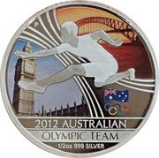 Australia 50 Cents London Olympic Team 2012 P Proof KM# 1697 2012 AUSTRALIAN OLYMPIC TEAM 1 OZ 999 SILVER P coin reverse