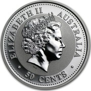 Australia 50 Cents Lunar Rabbit 1999 KM# 501 ELIZABETH II AUSTRALIA 50 CENTS IRB coin obverse Australia 50 Cents Lunar Rabbit 1999 KM# 501 ELIZABETH II AUSTRALIA 50 CENTS IRB coin obverse