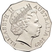 Australia 50 Cents Moon Landing Anniversary 2009 KM# 1432 ELIZABETH II AUSTRALIA 2009 IRB coin obverse Australia 50 Cents Moon Landing Anniversary 2009 KM# 1432 ELIZABETH II AUSTRALIA 2009 IRB coin obverse