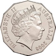 Australia 50 Cents Scouting 2008 KM# 1049 ELIZABETH II AUSTRALIA 2008 IRB coin obverse Australia 50 Cents Scouting 2008 KM# 1049 ELIZABETH II AUSTRALIA 2008 IRB coin obverse
