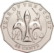 Australia 50 Cents Scouting 2008 KM# 1049 YEAR OF THE SCOUT 50 CENTS coin reverse Australia 50 Cents Scouting 2008 KM# 1049 YEAR OF THE SCOUT 50 CENTS coin reverse