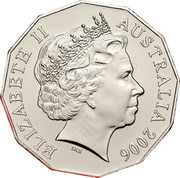 Australia 50 Cents XVIII Commonwealth Games - Lawn Bowls 2006 KM# 1002 ELIZABETH II AUSTRALIA 2006 IRB coin obverse Australia 50 Cents XVIII Commonwealth Games - Lawn Bowls 2006 KM# 1002 ELIZABETH II AUSTRALIA 2006 IRB coin obverse