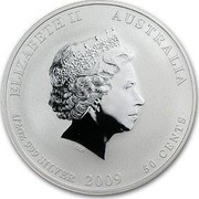 Australia 50 Cents Year of the Ox (Colorized) 2009 KM# 1750a ELIZABETH II AUSTRALIA 1/2 OZ 999 SILVER 2009 50 CENTS IRB coin obverse Australia 50 Cents Year of the Ox (Colorized) 2009 KM# 1750a ELIZABETH II AUSTRALIA 1/2 OZ 999 SILVER 2009 50 CENTS IRB coin obverse